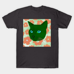 Cat in flowers Pop art T-Shirt